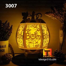 3007. Halloween Ghost Boo Pumpkin lantern - Paper cutting lamp, paper lantern light box template, 3D shadow box, papercut lightbox svg file DIY cricut