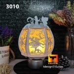 3010. Pumpkin Head Pumpkin lantern - Paper cutting lamp, paper lantern light box template, 3D shadow box, papercut lightbox svg file DIY cricut - Image 3