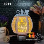 3011. Trick or treat Pumpkin lantern - Paper cutting lamp, paper lantern light box template, 3D shadow box, papercut lightbox svg file DIY cricut - Image 3