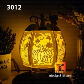 3012. Pumpkin Lantern - Paper cutting lamp, paper lantern light box template, 3D shadow box, papercut lightbox svg file DIY cricut