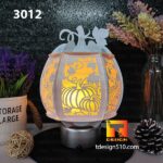 3012. Pumpkin Lantern - Paper cutting lamp, paper lantern light box template, 3D shadow box, papercut lightbox svg file DIY cricut - Image 3