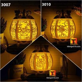 #23 Combo Halloween Pumpkin Lantern - Paper cutting lamp, paper lantern light box template, 3D shadow box, papercut lightbox svg file DIY cricut