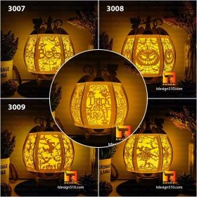 #24 Combo Halloween Pumpkin Lantern - Paper cutting lamp, paper lantern light box template, 3D shadow box, papercut lightbox svg file DIY cricut