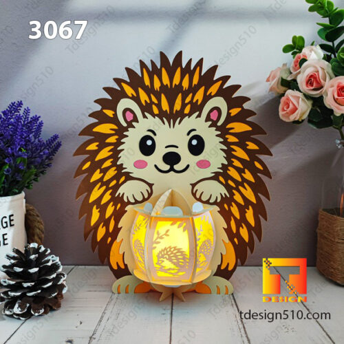 Animals Lantern Paper cutting lamp 3D shadow box SVG Fox